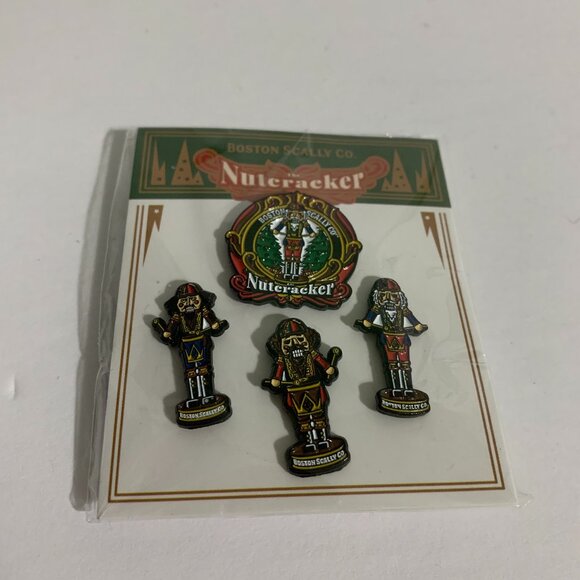 Boston Scally Co The Nutcracker Hat Pin 4 Set Christmas Holiday Rubber Backed - Picture 1 of 2